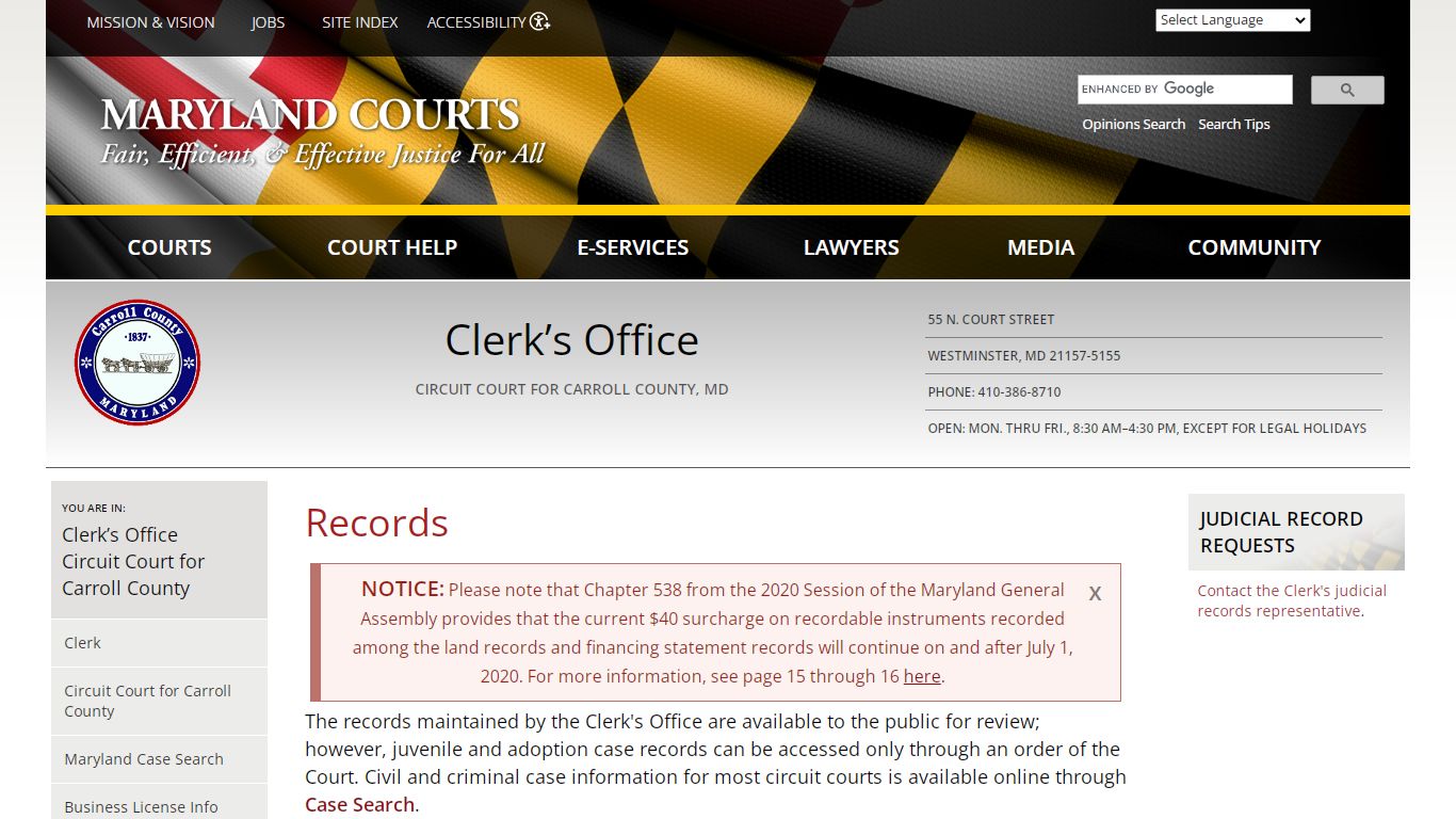 Records | Maryland Courts