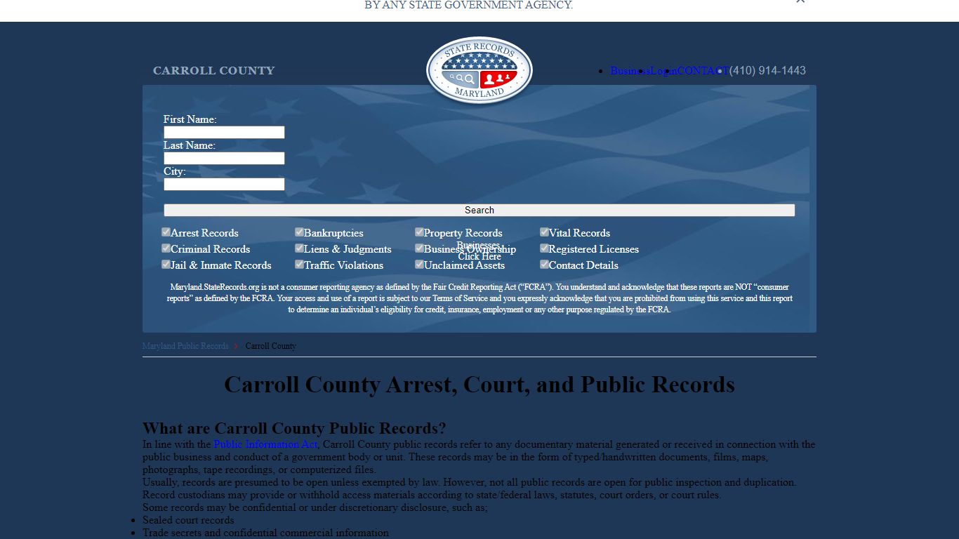 Carroll County Arrest, Court, and Public Records